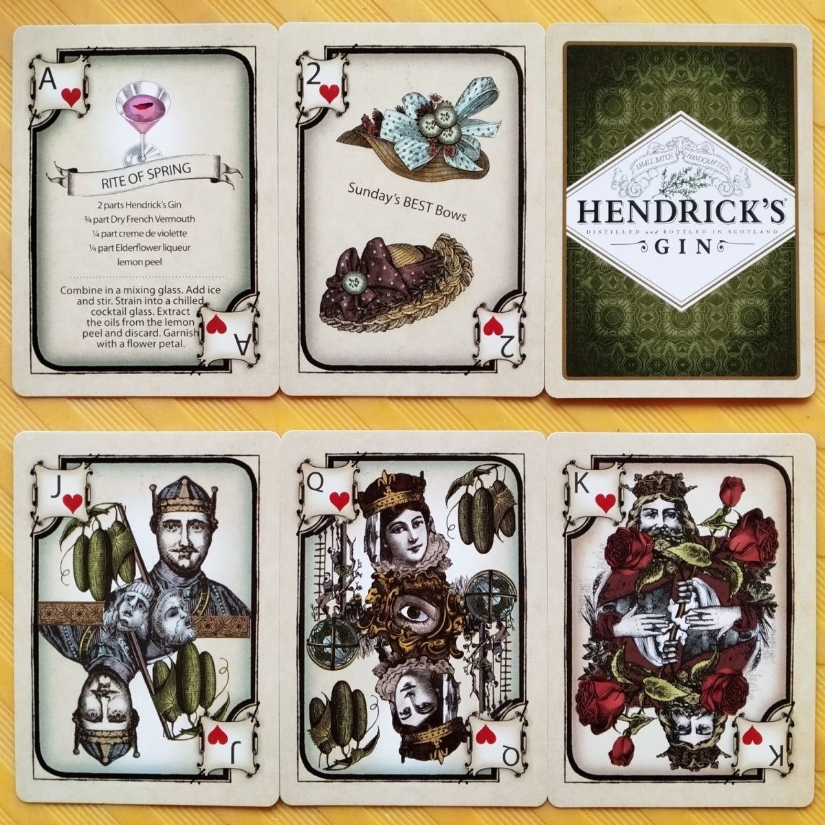 Cocktail Recipe Book - Baralho de Cartas Hendrick's Gin 9*6cm