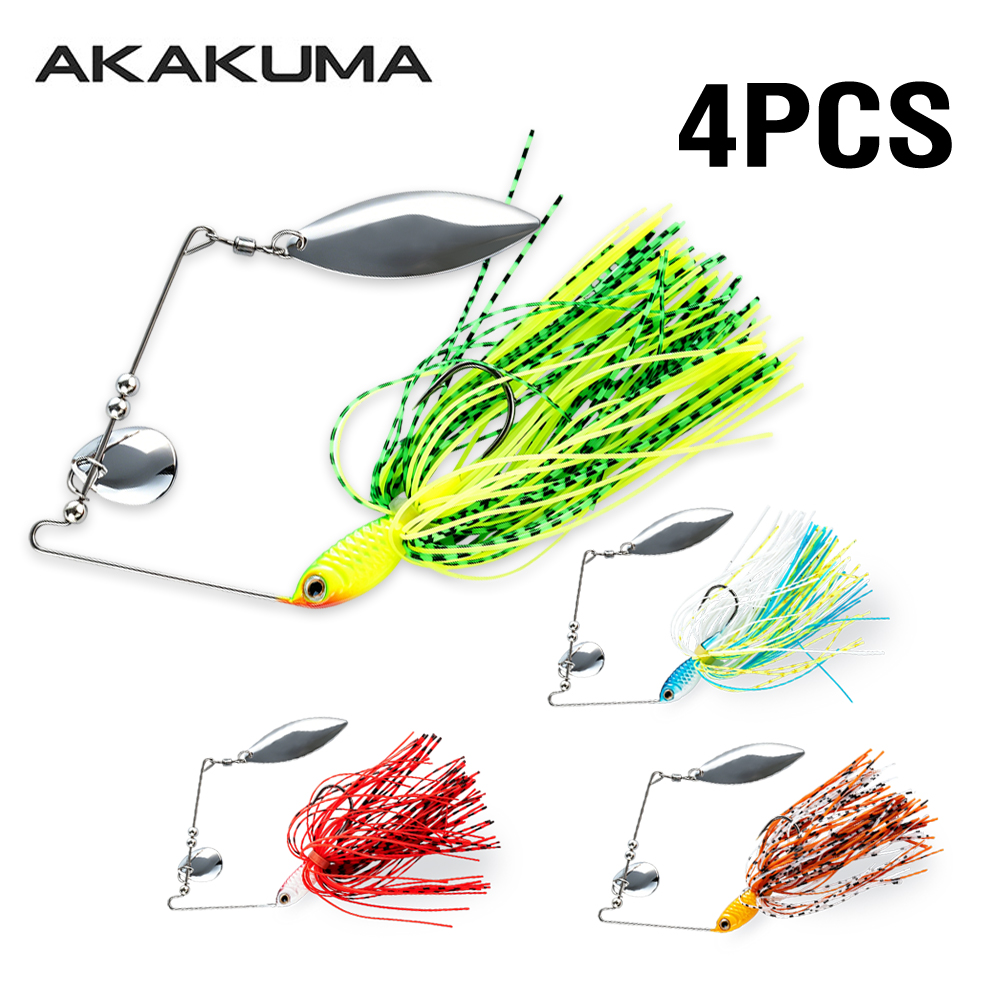 Jigger Double Sided - 4 Iscas Artificiais Spinnerbait de 18g