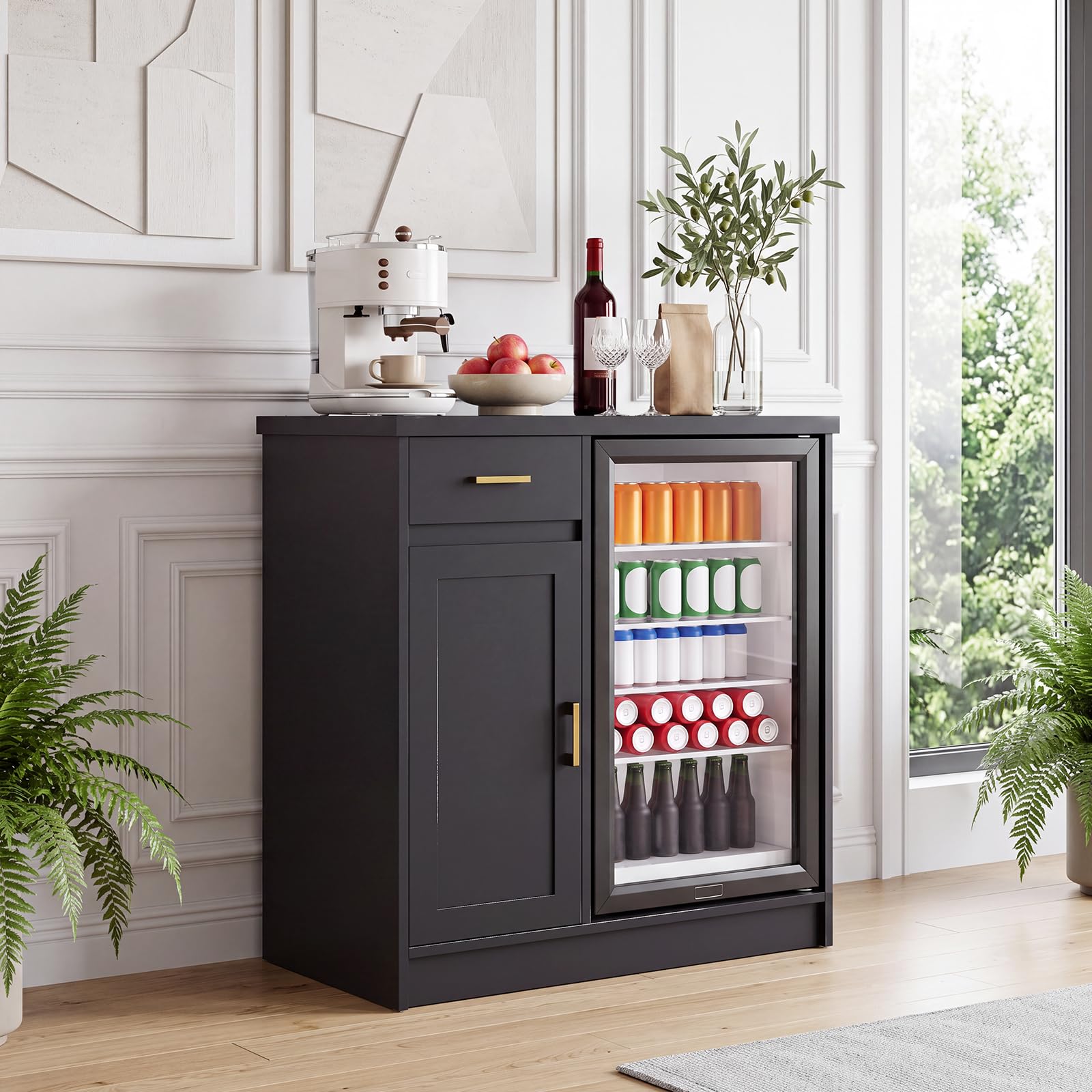 Home Bar And Cabinet - Armário de Bar Estilo Fazenda de