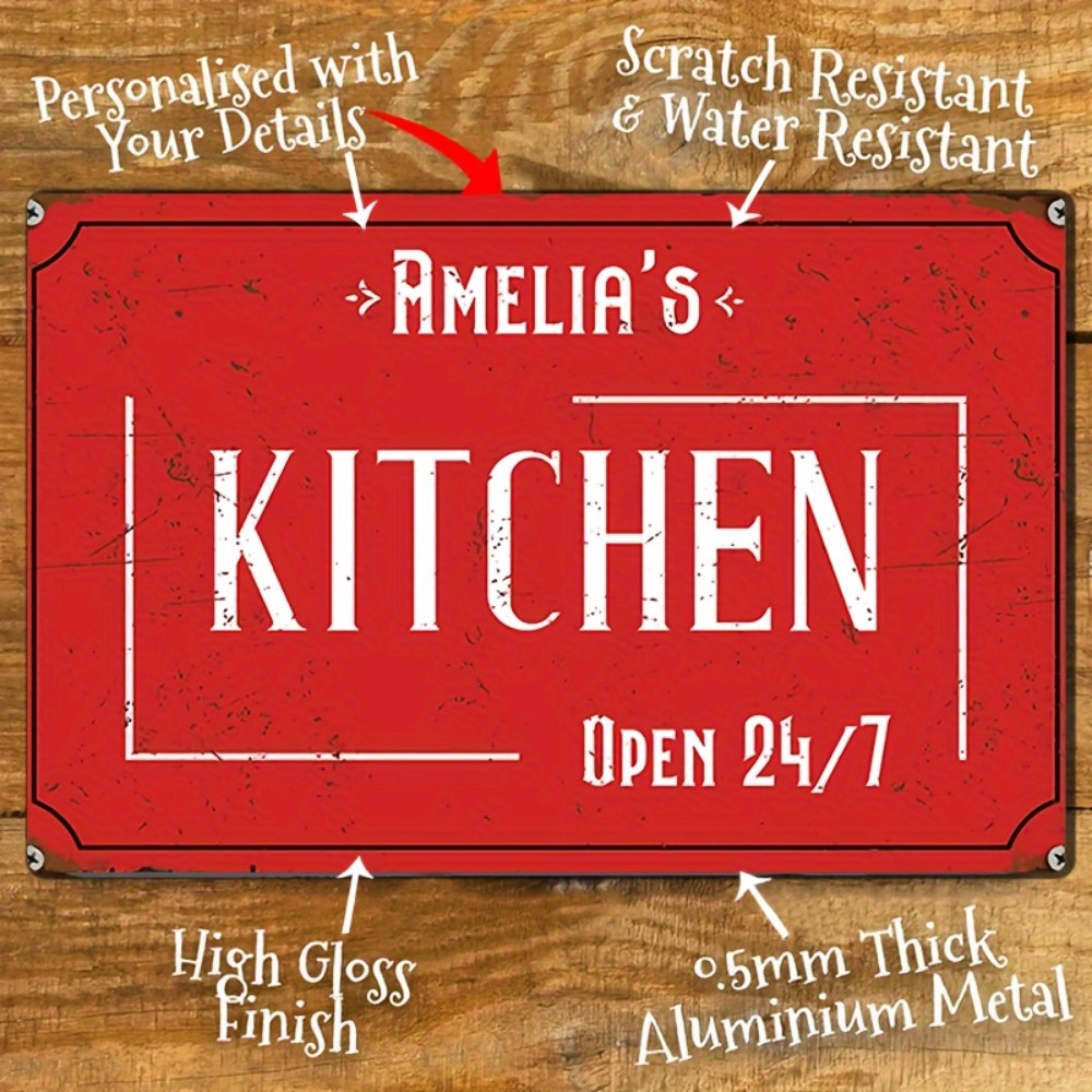 Home Bar And Kitchen - Placa de Parede Personalizada para Cozinha,