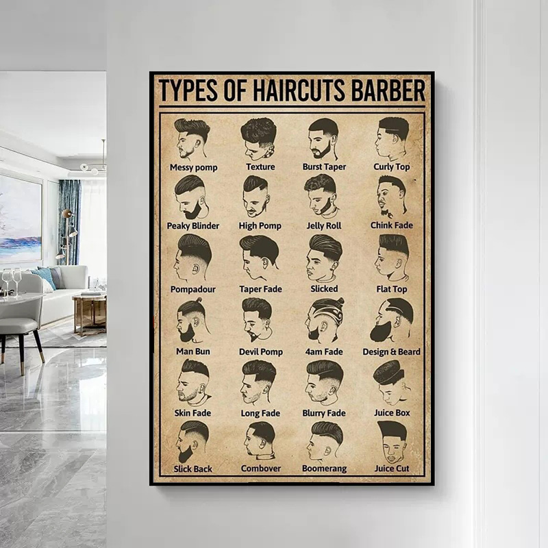 Pôster de barbeiro sem moldura - Home Barber avaliação e preço