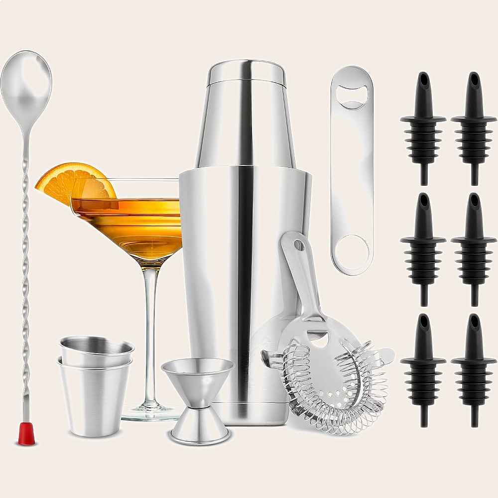 Conjunto de Coqueteleira de Aç - Cocktail Recipe Book avaliação e preço